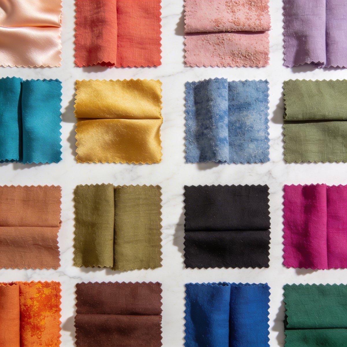 Schema van de 4 kleurseizoen met kleurenpaletten: Lente, Zomer, Herfst, Winter