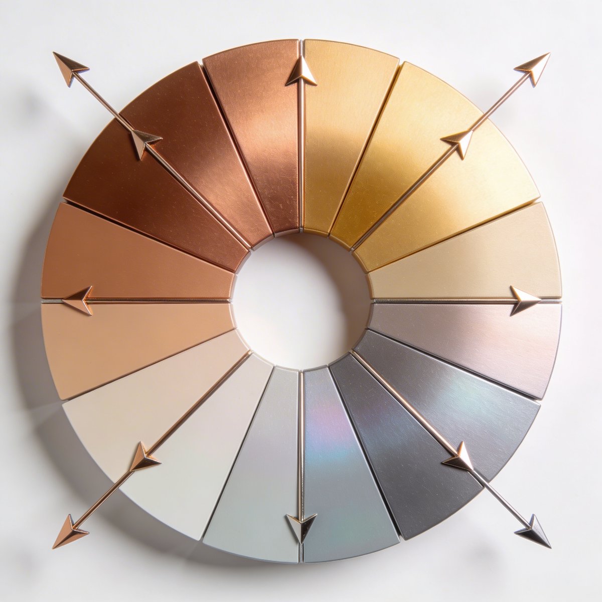 Kleurencirkel met complementaire reflexen in haarkleuring